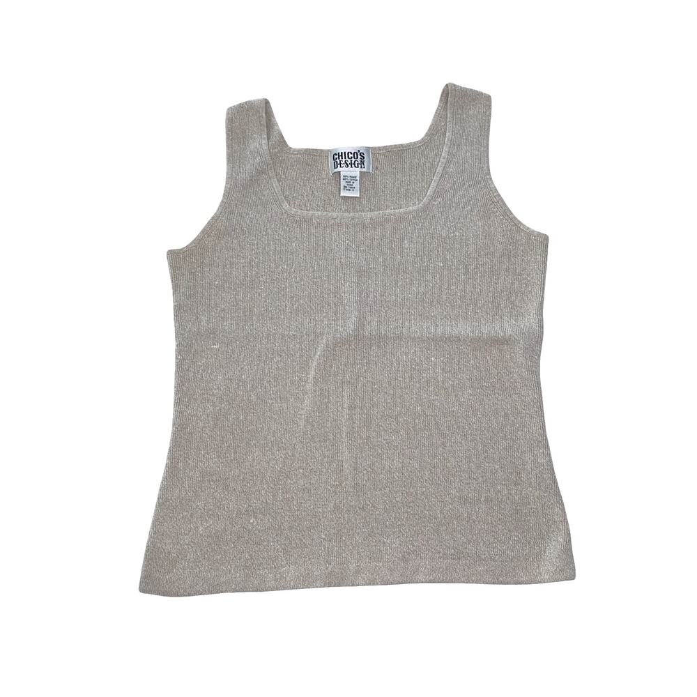 CHICO’S Ribbed Cami Tank Top Dark Stone Tan (Size 0)